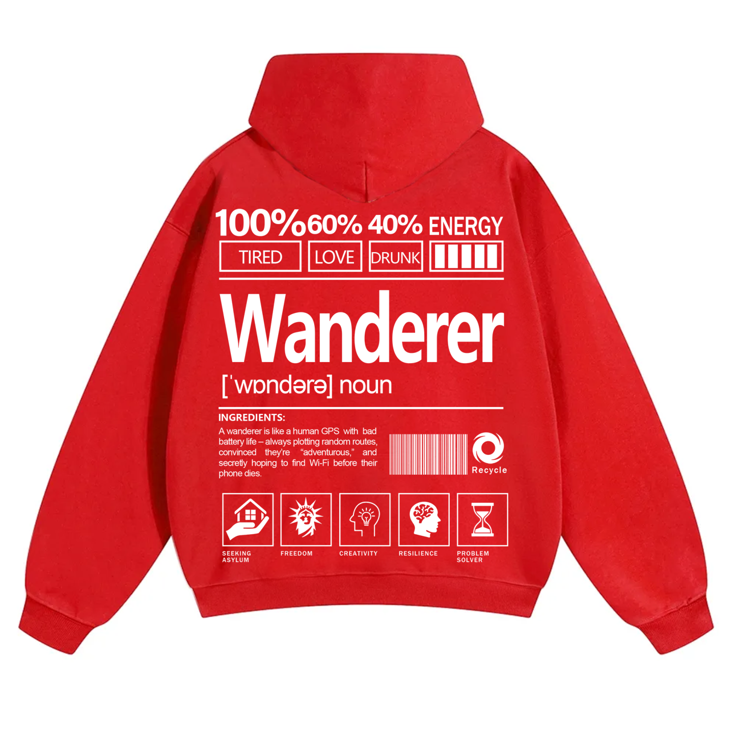 Wanderer Unisex Fit Solid Color Hoodie