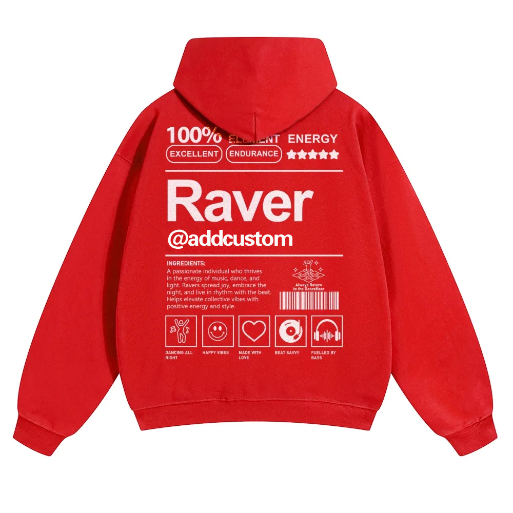Addcustom Raver Solid Color Hoodie wearishow