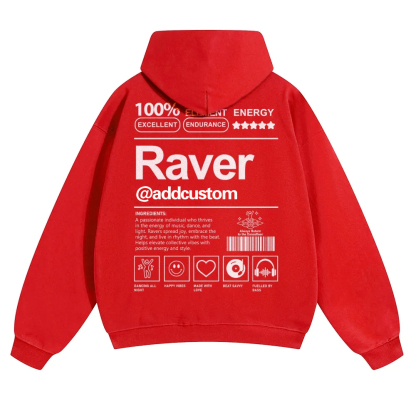 Addcustom Raver Solid Color Hoodie wearishow