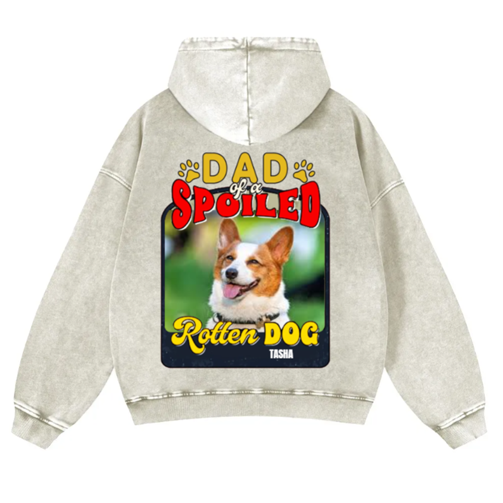 Spoiled Rotten Dog Named - Personalized Custom Unisex Washed Hoodie
