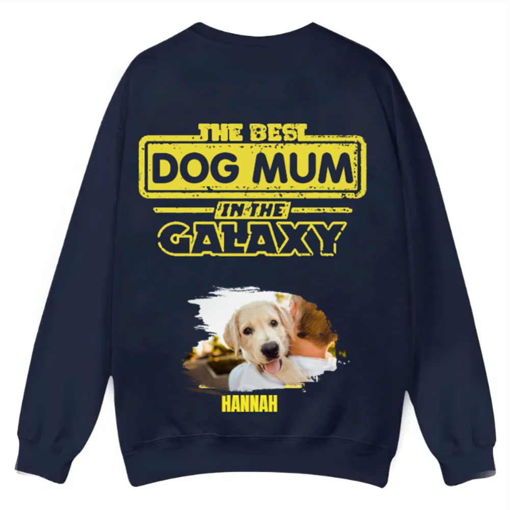 The Best Dog Dad In The Galaxy - Personalized Custom Unisex Casual Crewneck Sweatshirt