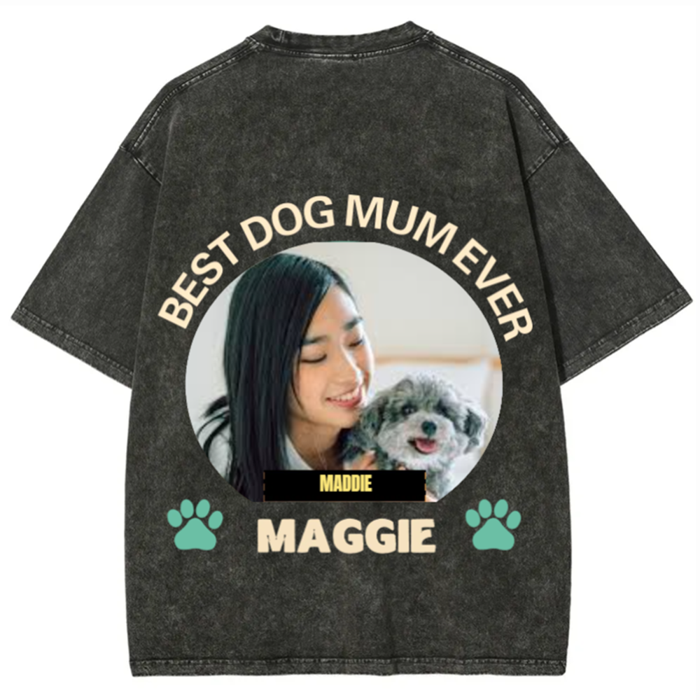 Best Dog Mom and Dad Ever - Personalized Custom Unisex Washed T-Shirt