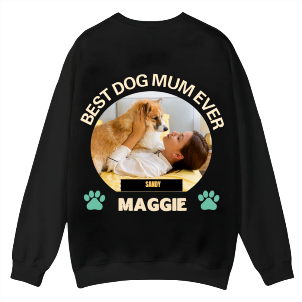 Best Dog Mom and Dad Ever - Personalized Custom Unisex Casual Crewneck Sweatshirt