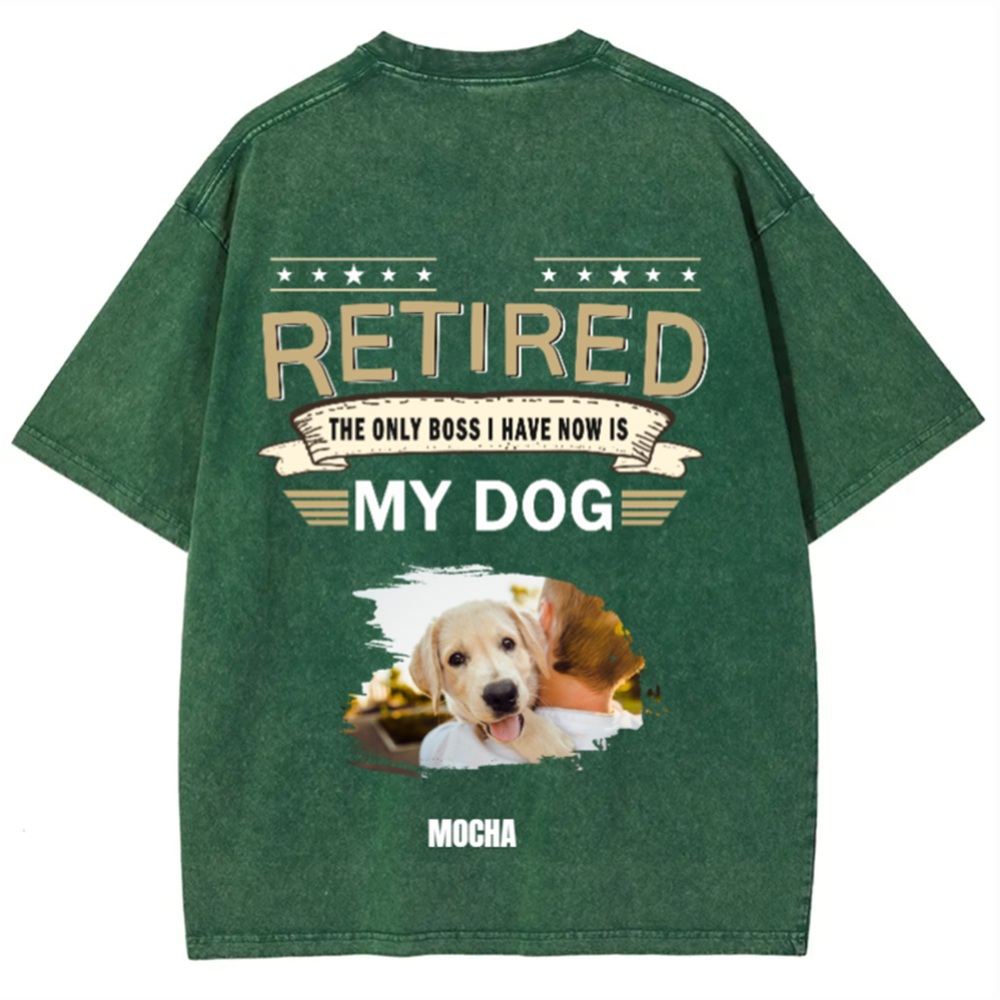 The Only Boss I Have - Personalized Custom Unisex Washed T-Shirt