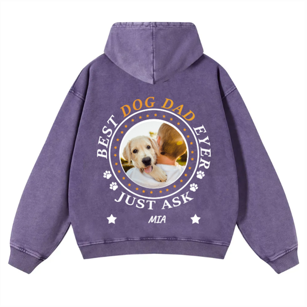 Best Dog Dad/Dog Mum Circle - Personalized Custom Unisex Washed Hoodie