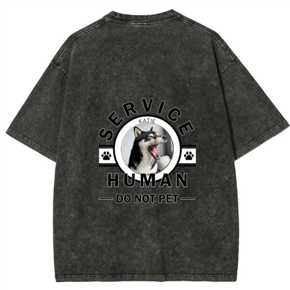 Service Human, Do Not Pet - Personalized Custom Unisex  Washed T-shirt