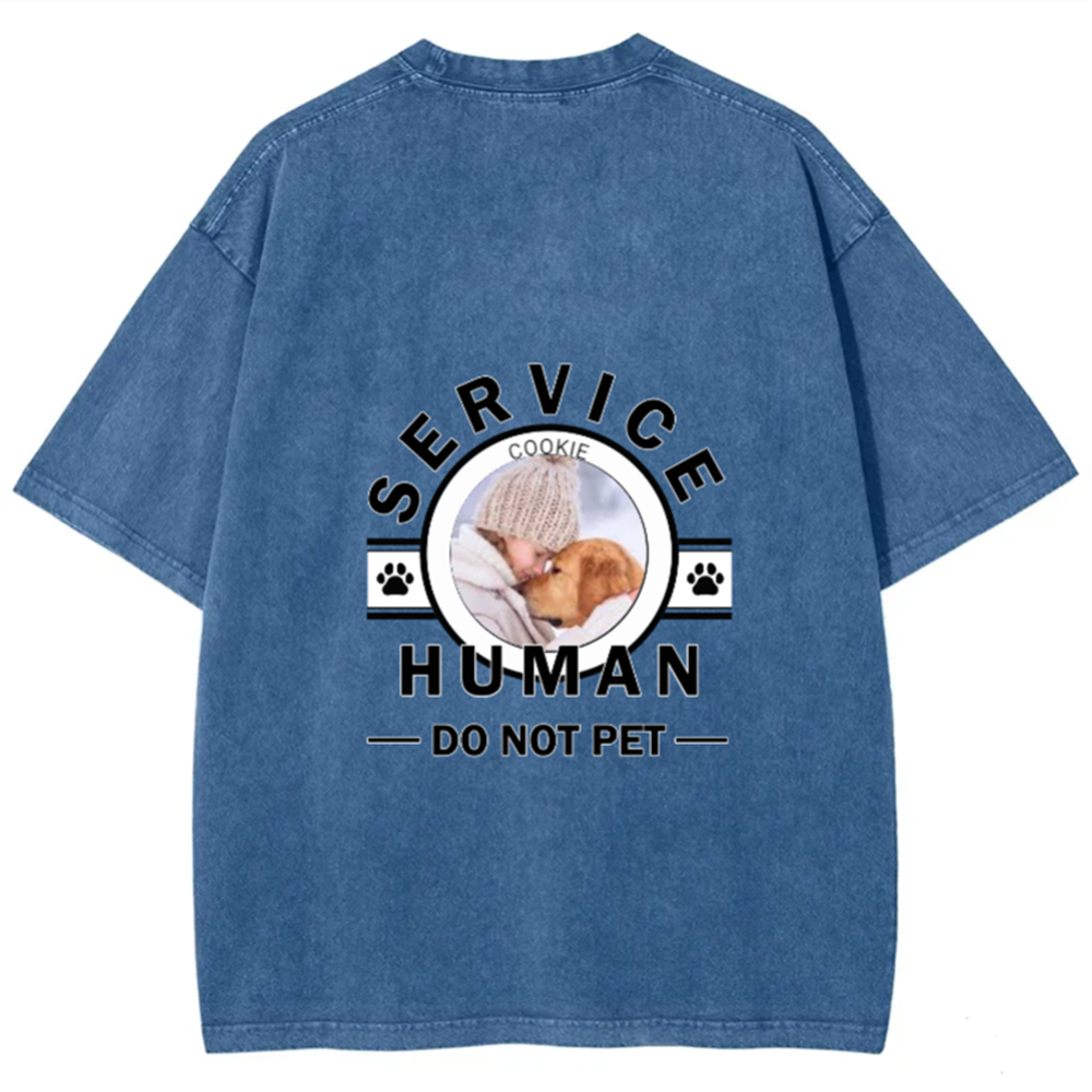 Service Human, Do Not Pet - Personalized Custom Unisex  Washed T-shirt
