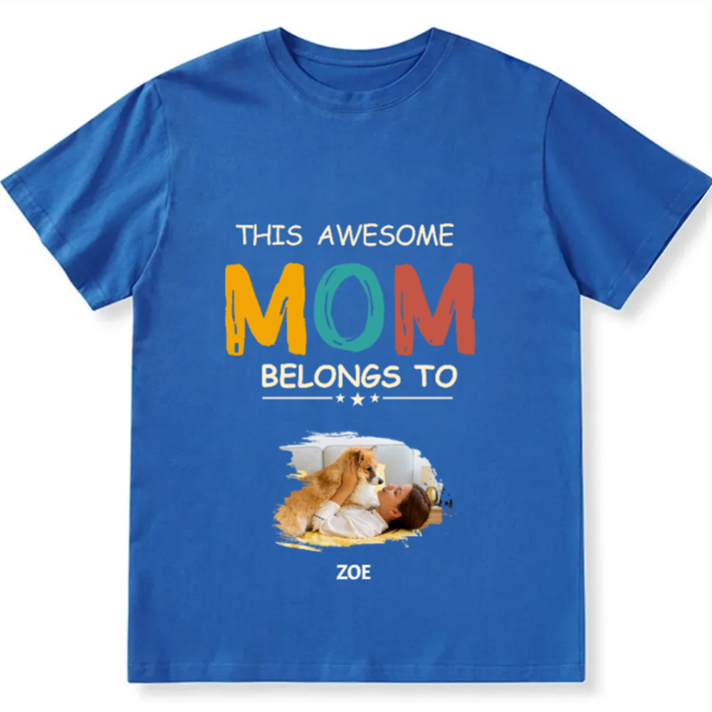 This Awesome Mom/Dad Belongs To - Personalized Custom Unisex T-shirt