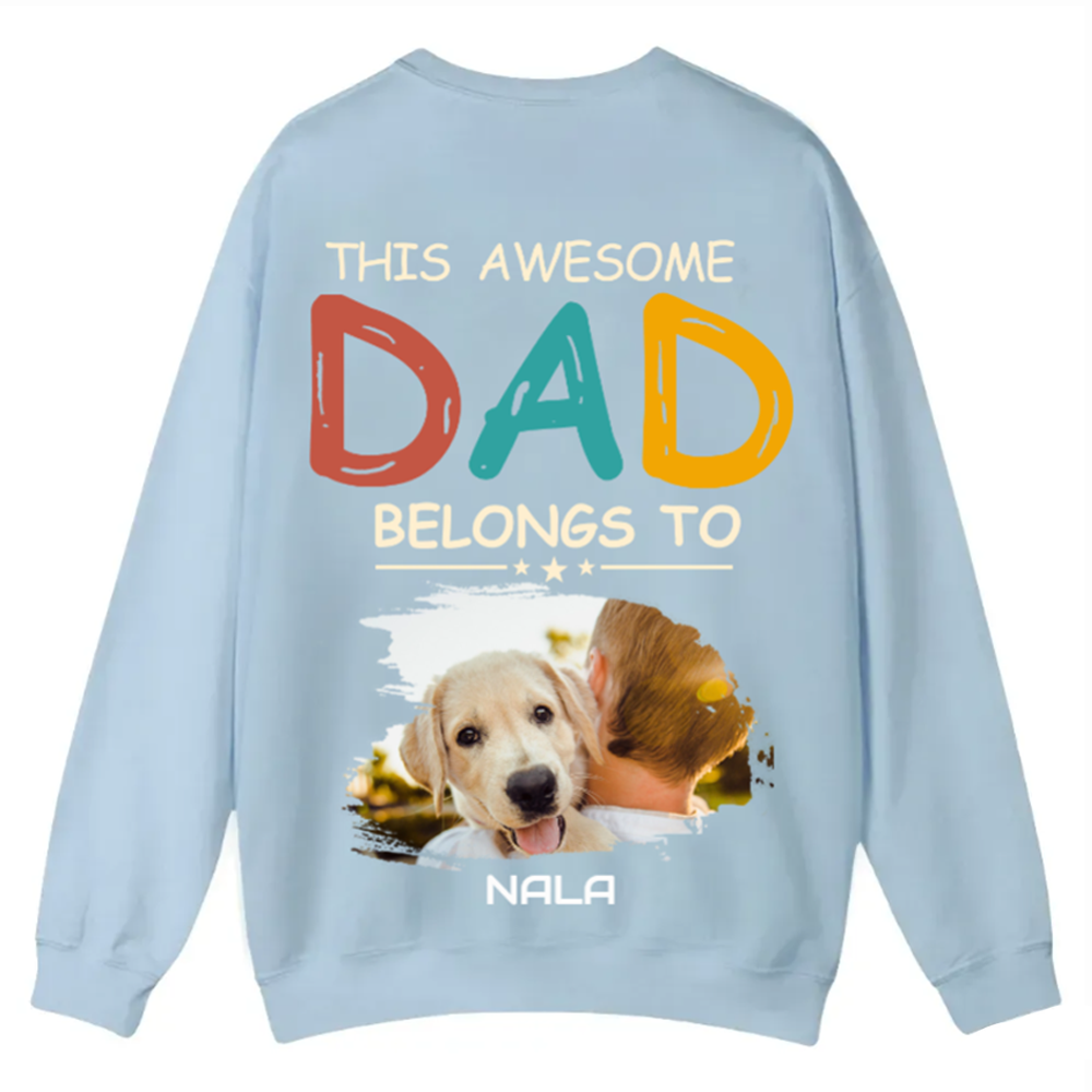 This Awesome Mom/Dad Belongs To - Personalized Custom Unisex Casual Crewneck Sweatshirt