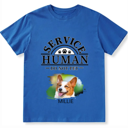 Service Human, Do Not Pet 2 - Personalized Custom Unisex Fit Cotton T-Shirt wearishow