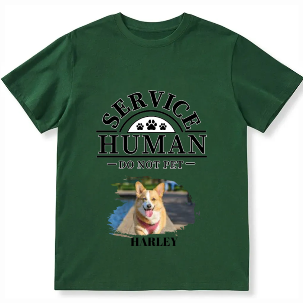 Service Human, Do Not Pet 2 - Personalized Custom Unisex Fit Cotton T-Shirt wearishow