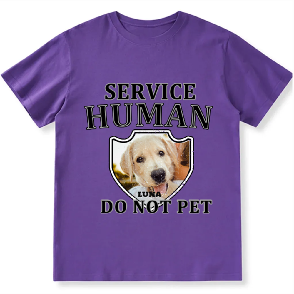 Service Human, Do Not Pet 10 - Personalized Custom Unisex Fit Cotton T-Shirt wearishow