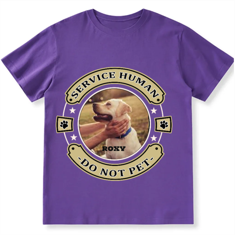 Service Human, Do Not Pet 14- Personalized Custom Unisex Fit Cotton T-Shirt wearishow