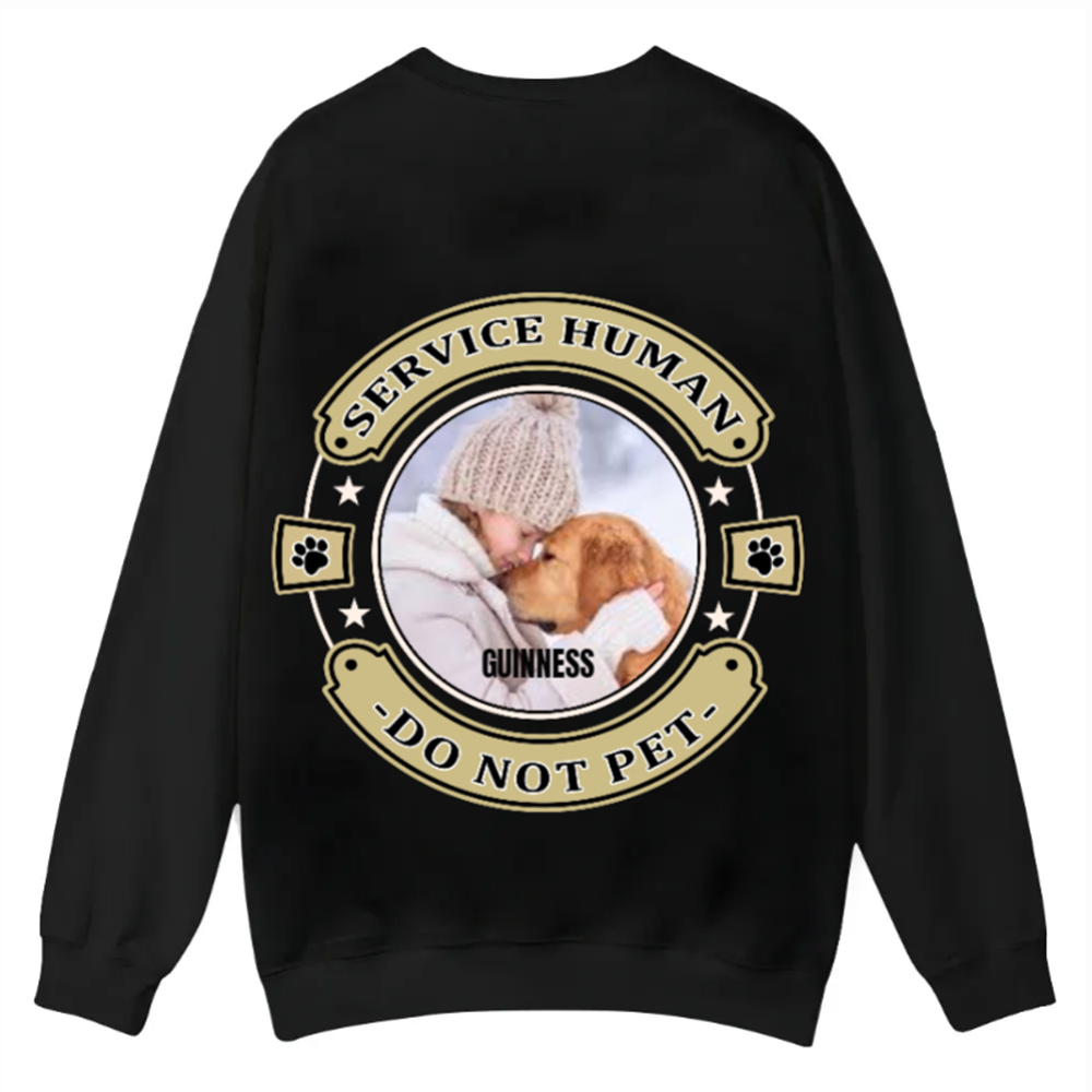 Service Human, Do Not Pet 14 - Personalized Custom Unisex Casual Crewneck Sweatshirt wearishow