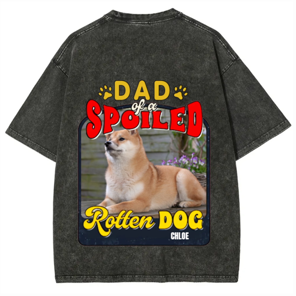 Spoiled Rotten Dog Named - Personalized Custom Unisex Washed T-Shirt