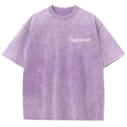 Yoga Lover Casual Washed T-Shirt