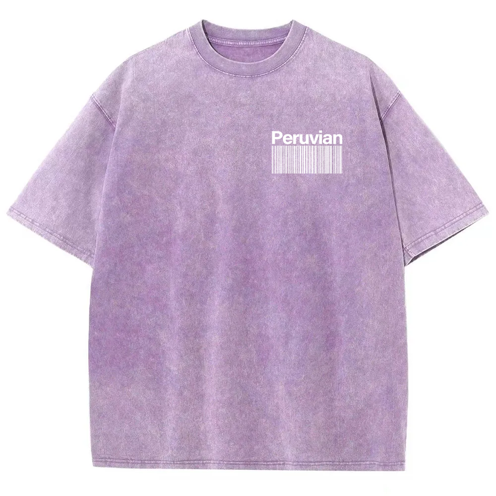 Peruvian Addcustom Unisex Fit  Washed T-Shirt