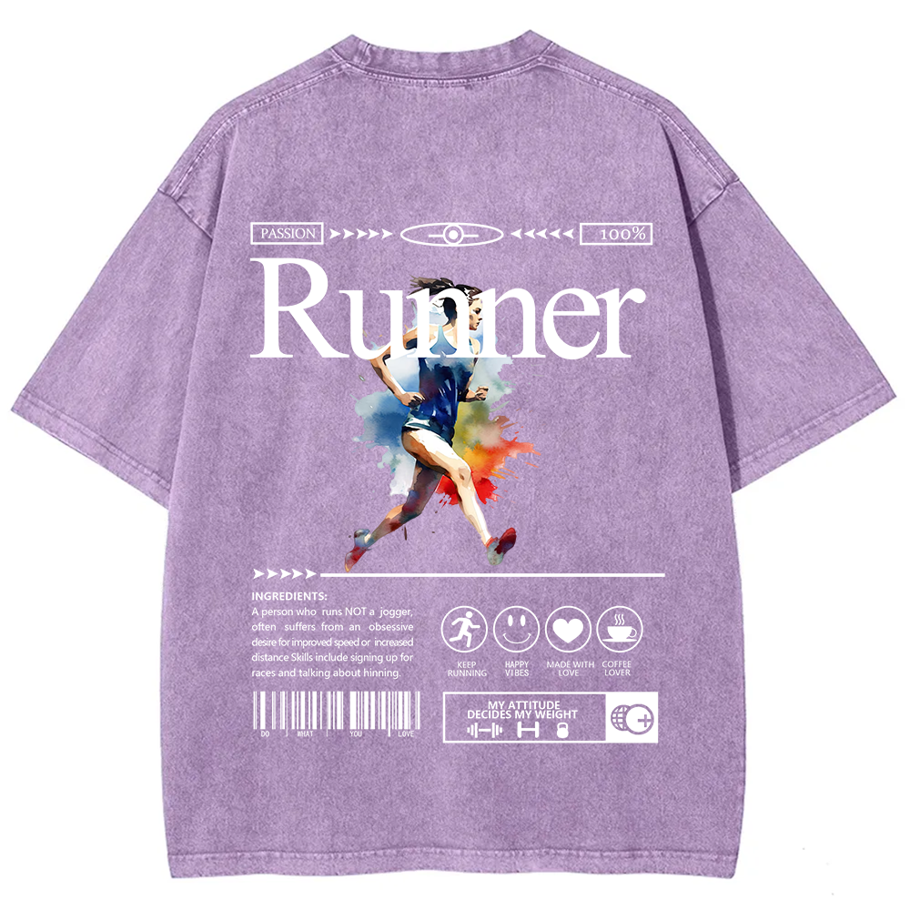 Runner Unisex Fit Washed T-Shirt