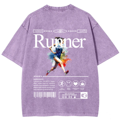 Runner Unisex Fit Washed T-Shirt