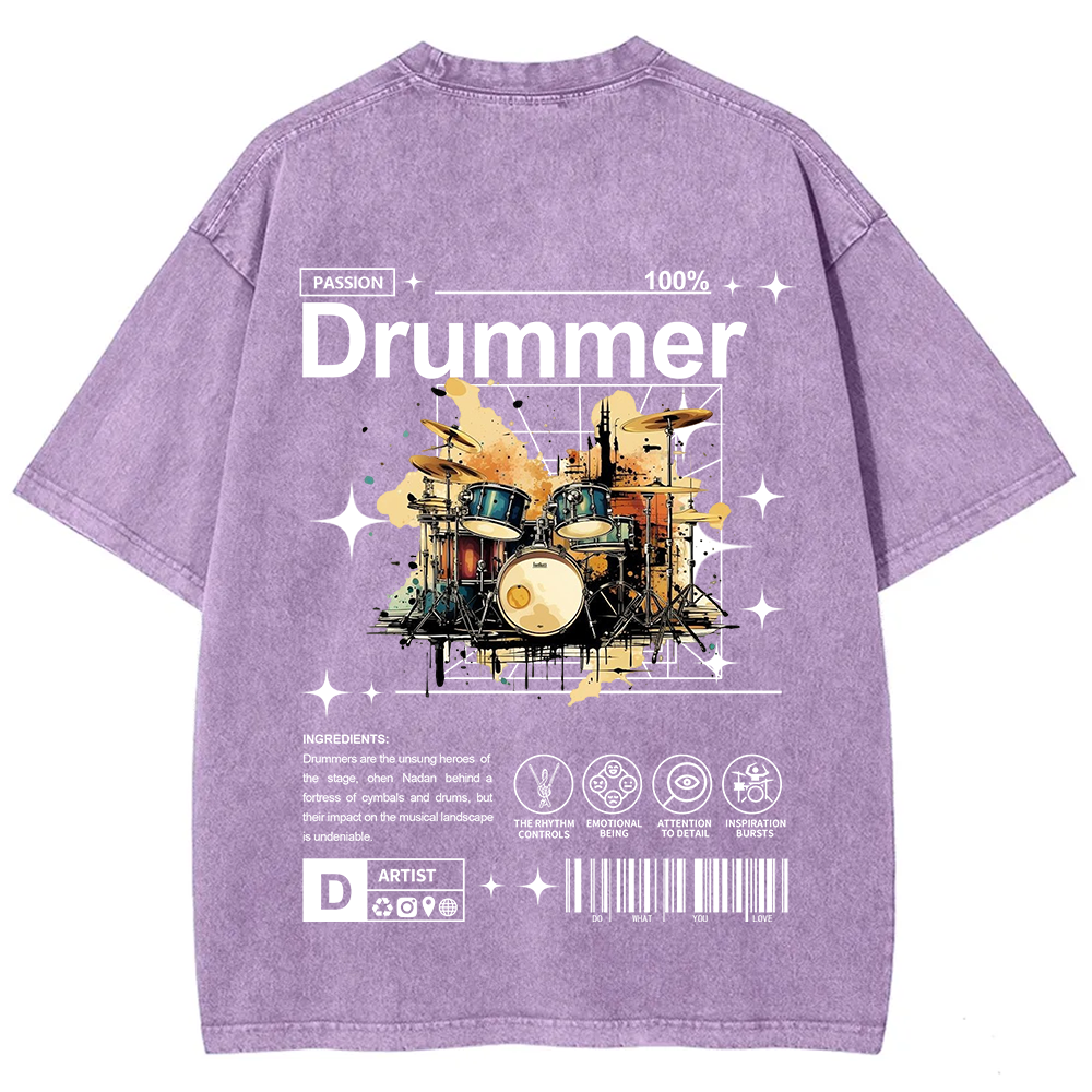 Drummer Unisex Fit Washed T-Shirt
