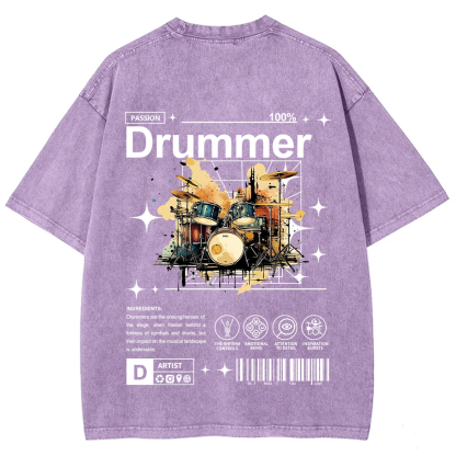 Drummer Unisex Fit Washed T-Shirt
