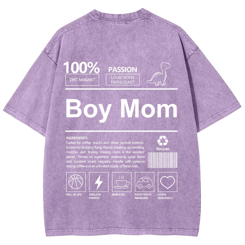 Boy Mom Unisex Fit Washed T-Shirt