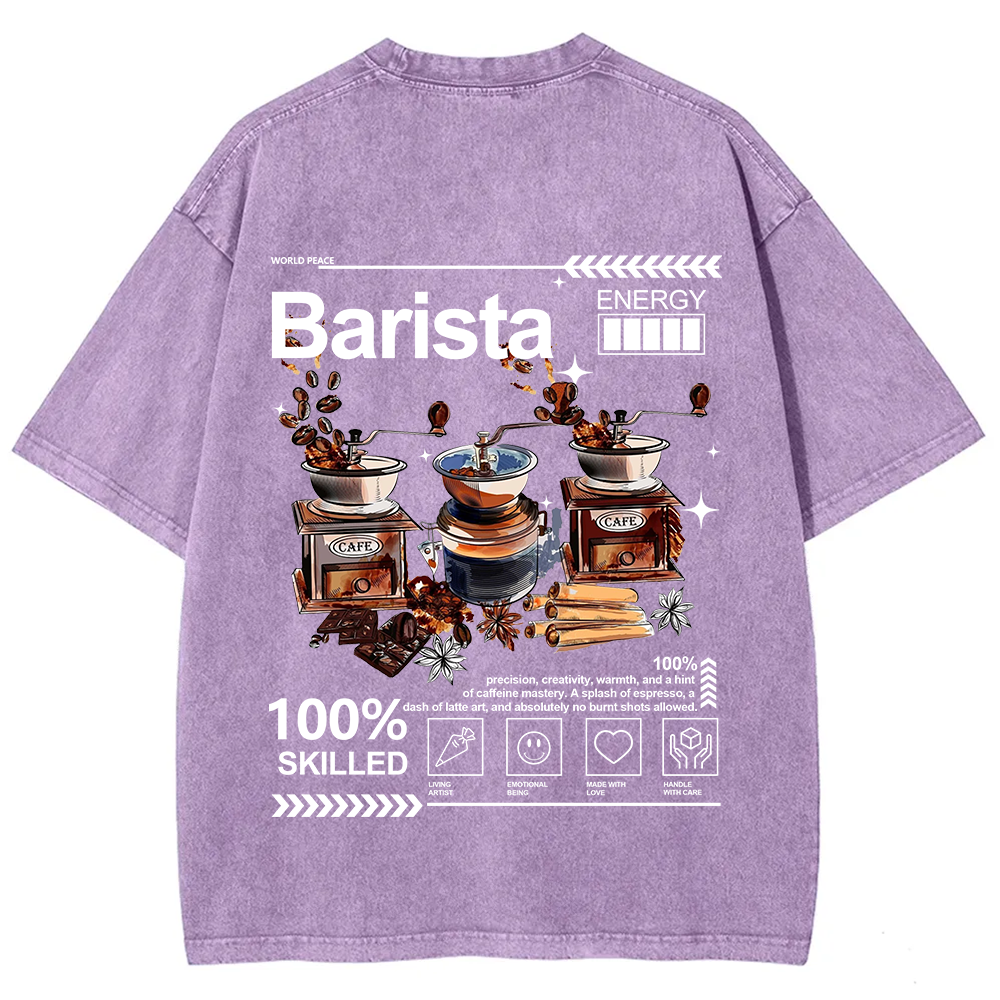 Barista Unisex Fit Washed T-Shirt