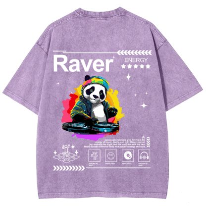 Raver Unisex Fit Washed T-Shirt