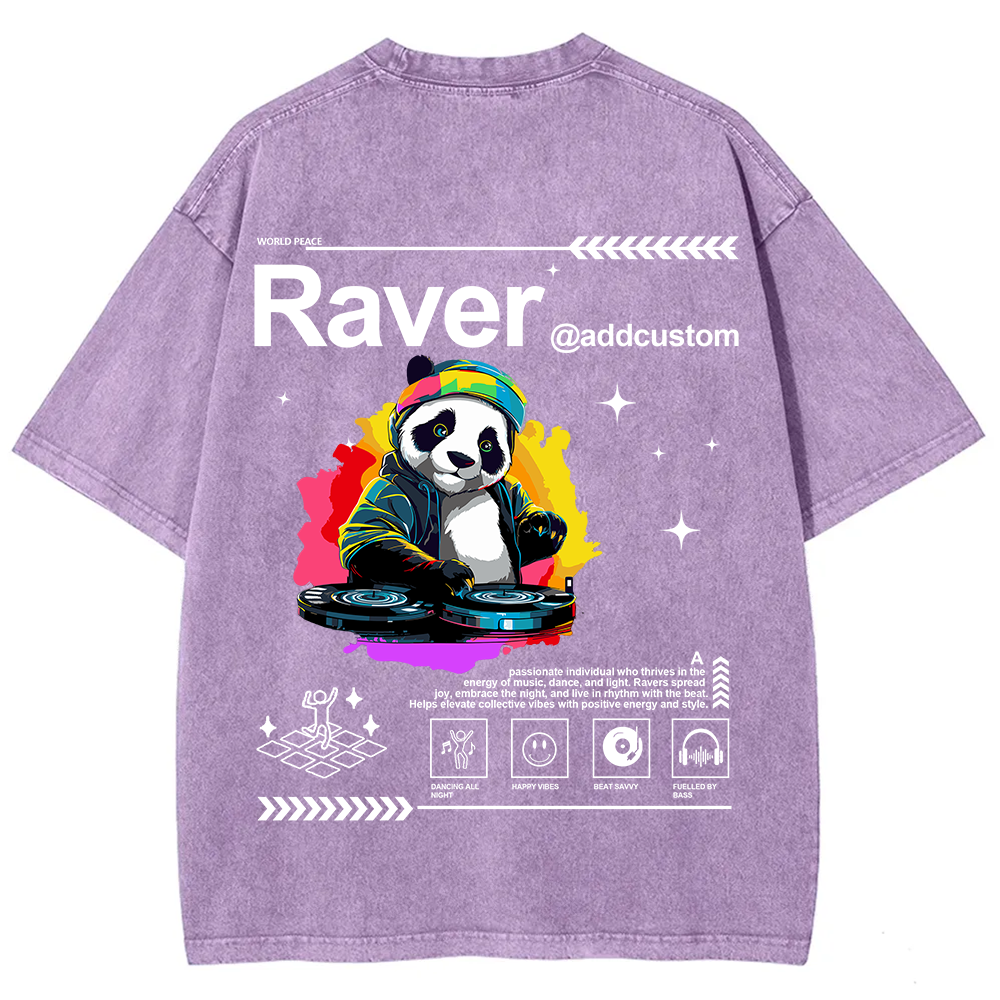 Addcustom Raver Unisex Fit Washed T-Shirt