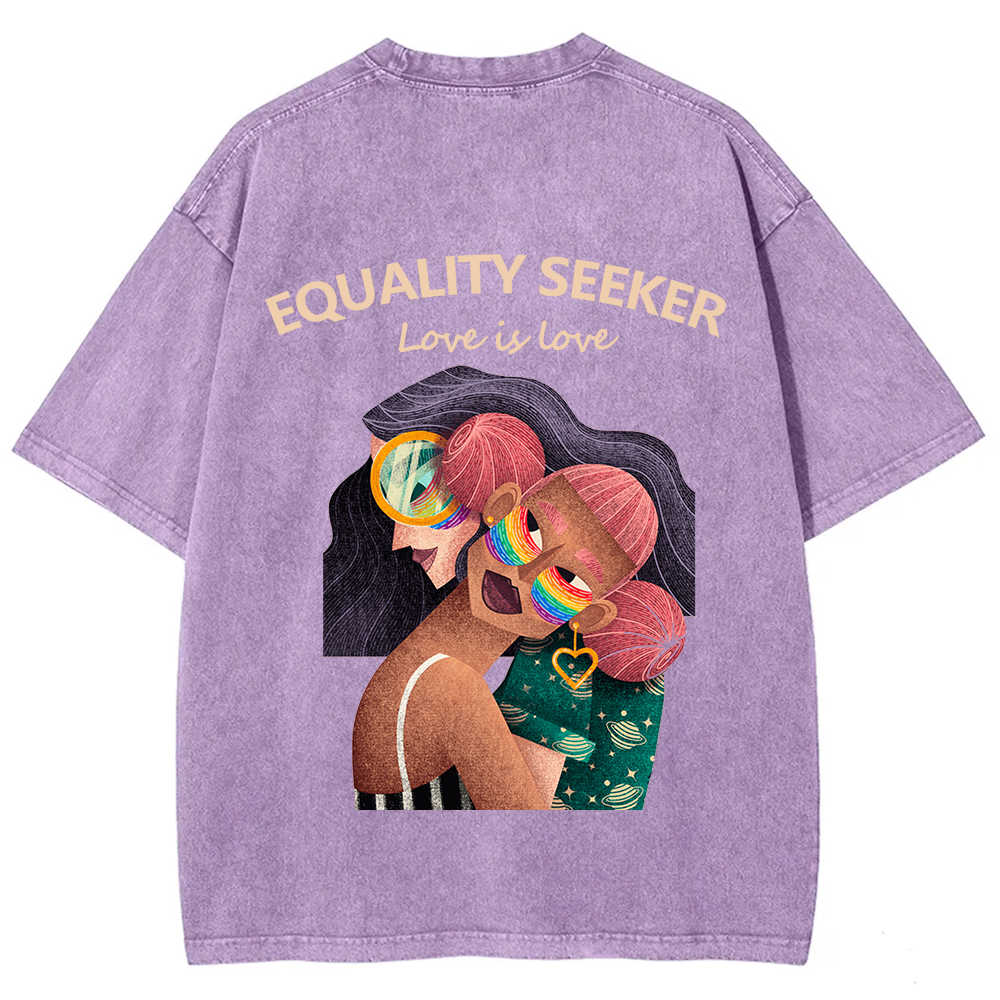 Equality Seeker Love Is Love Unisex Fit Washed T-Shirt