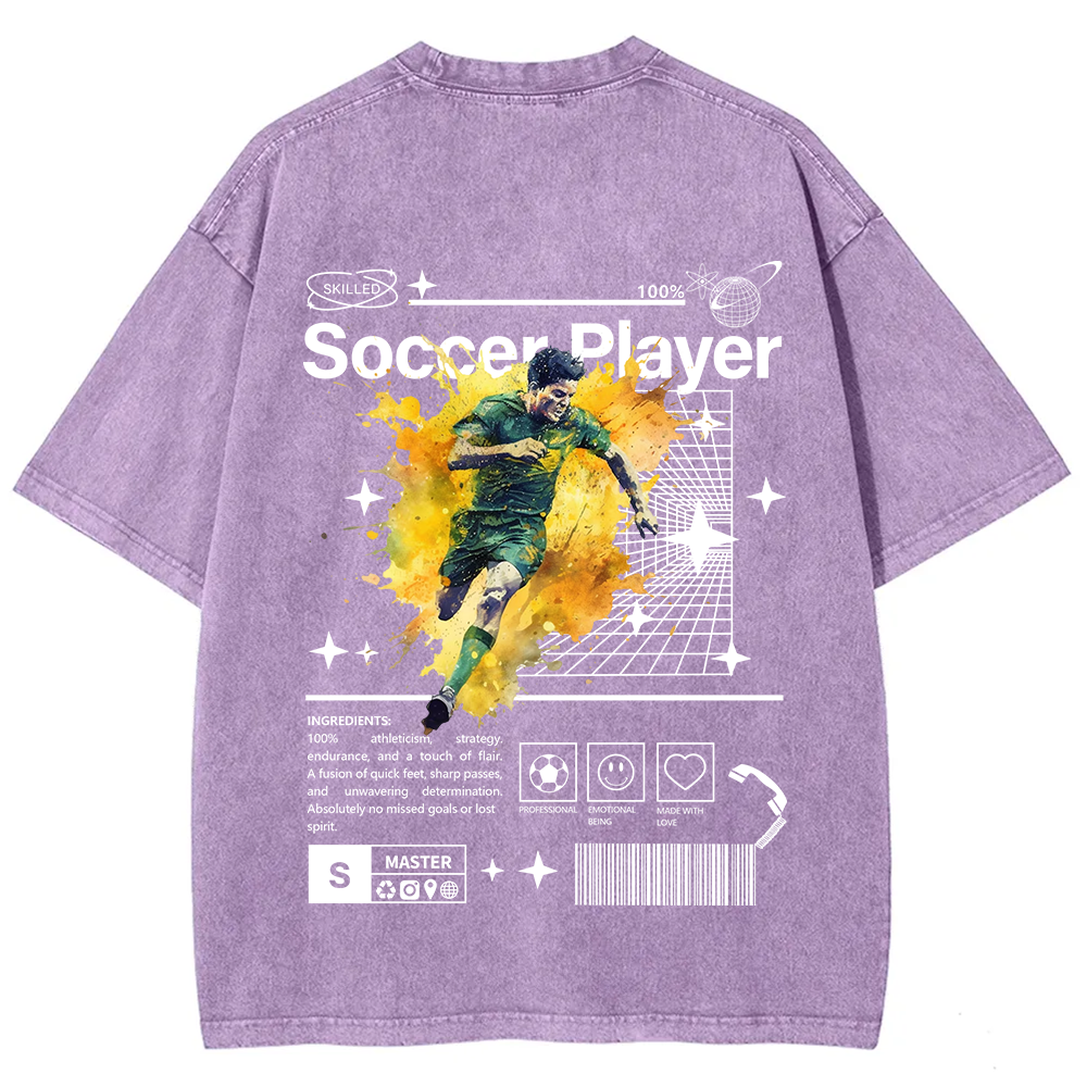 Soccer Player Unisex Fit Washed T-Shirt