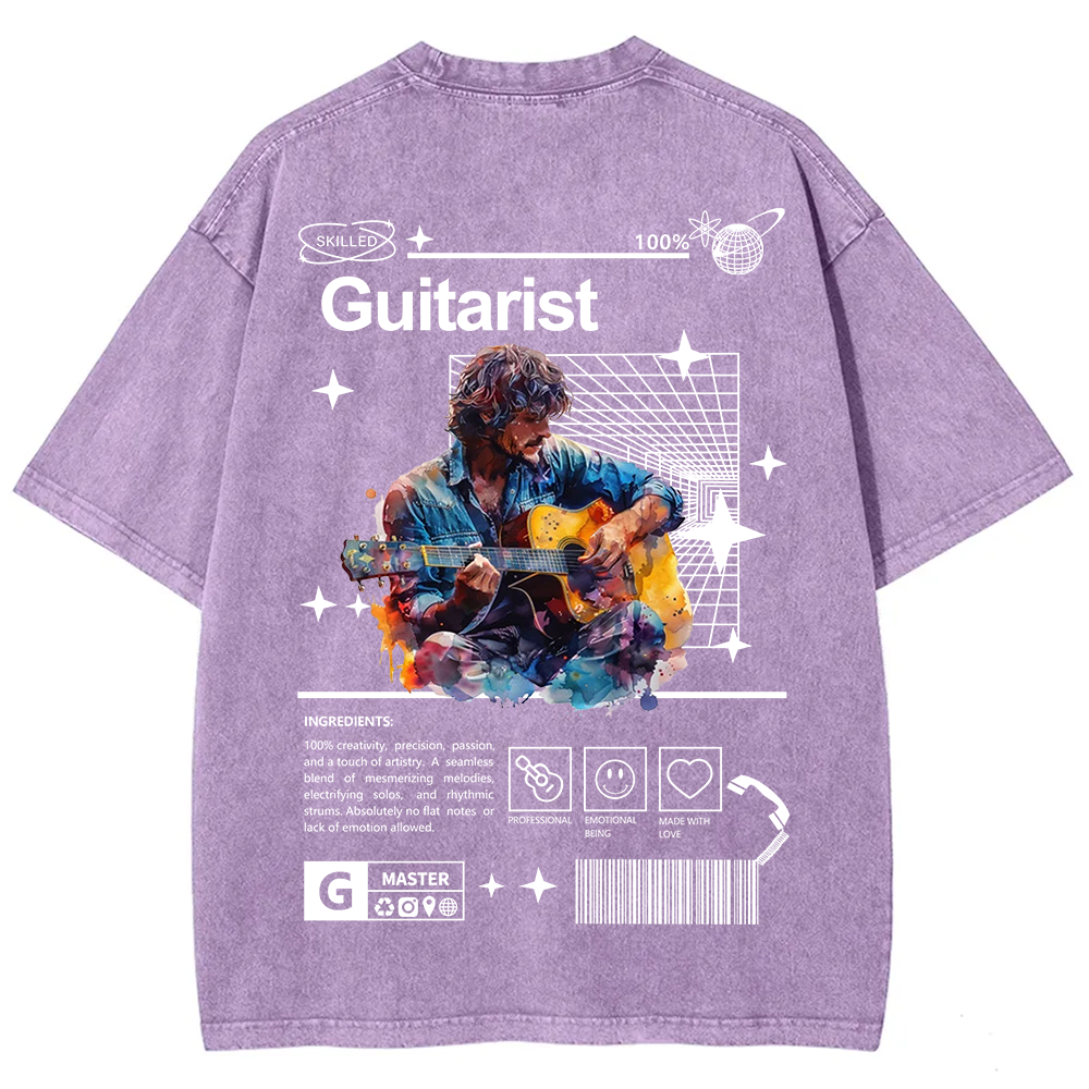 Guitarist Unisex Fit Washed T-Shirt