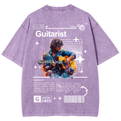 Guitarist Unisex Fit Washed T-Shirt