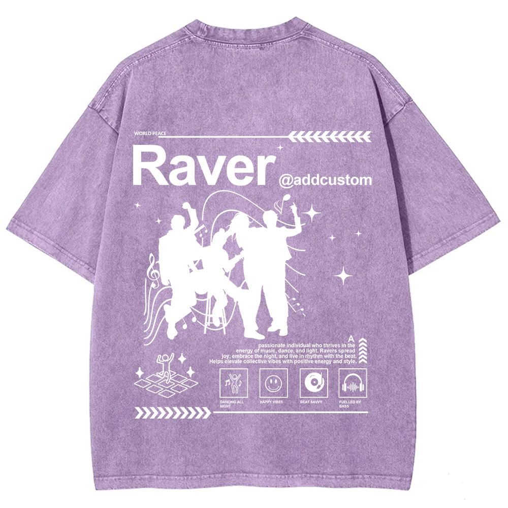 Addcustom Raver Unisex Fit Washed T-Shirt