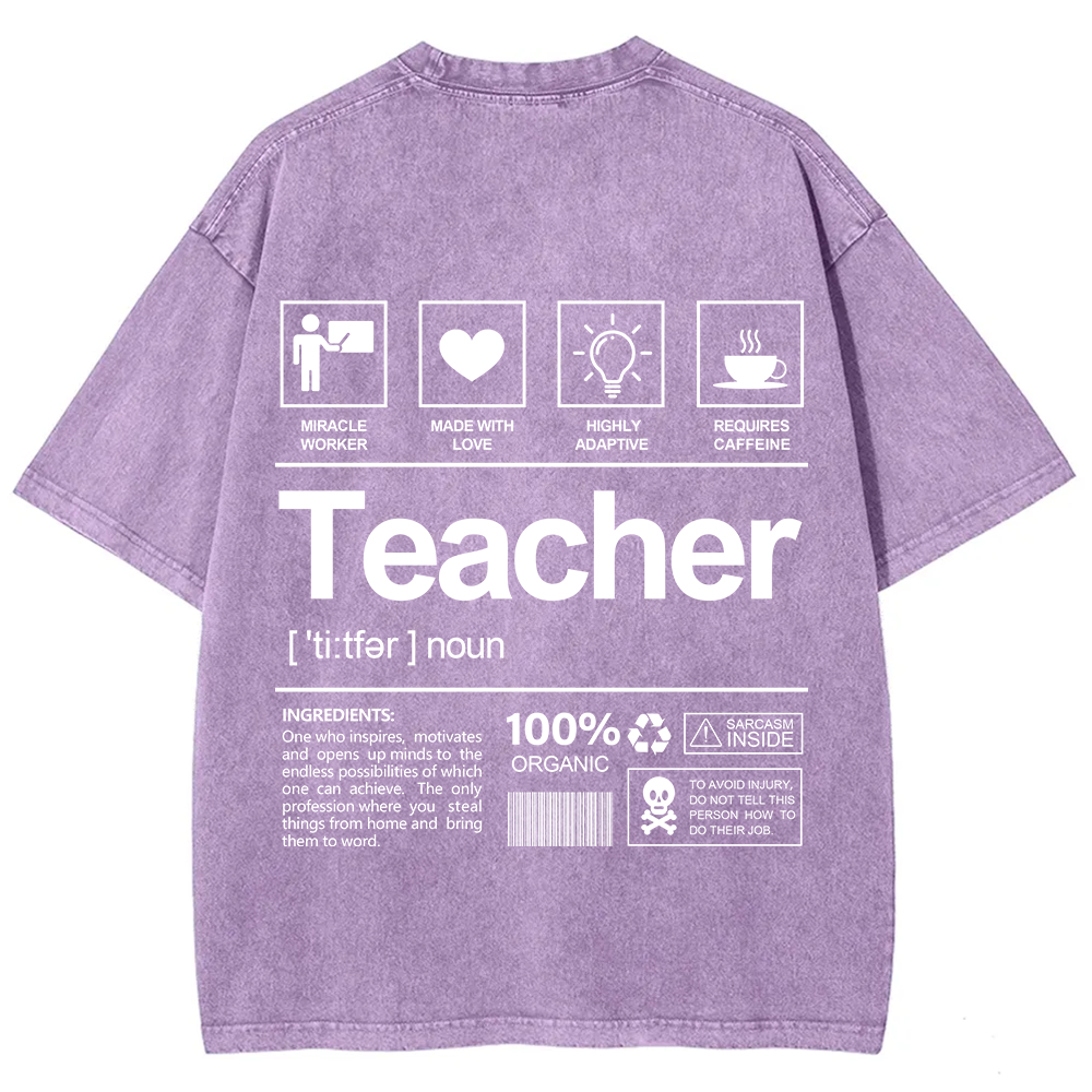 Teacher Unisex Fit Washed T-Shirt