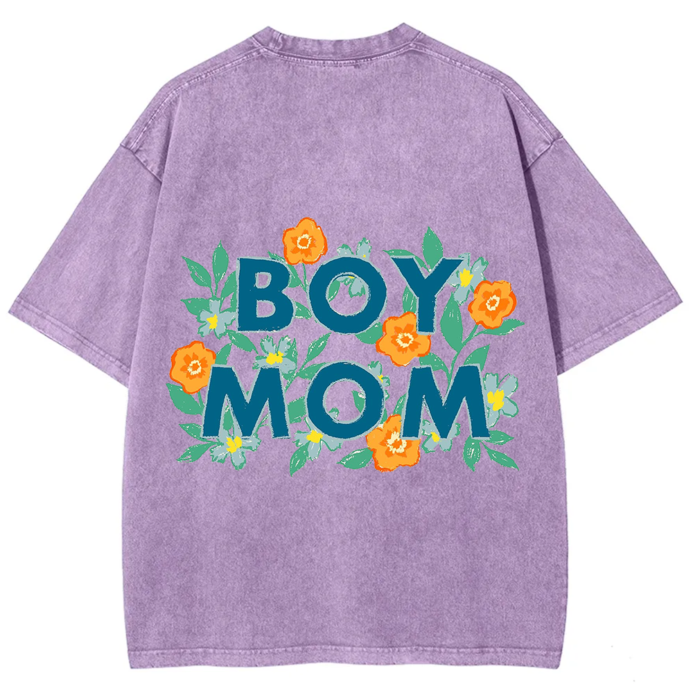 Boy Mom Unisex Fit Washed T-Shirt