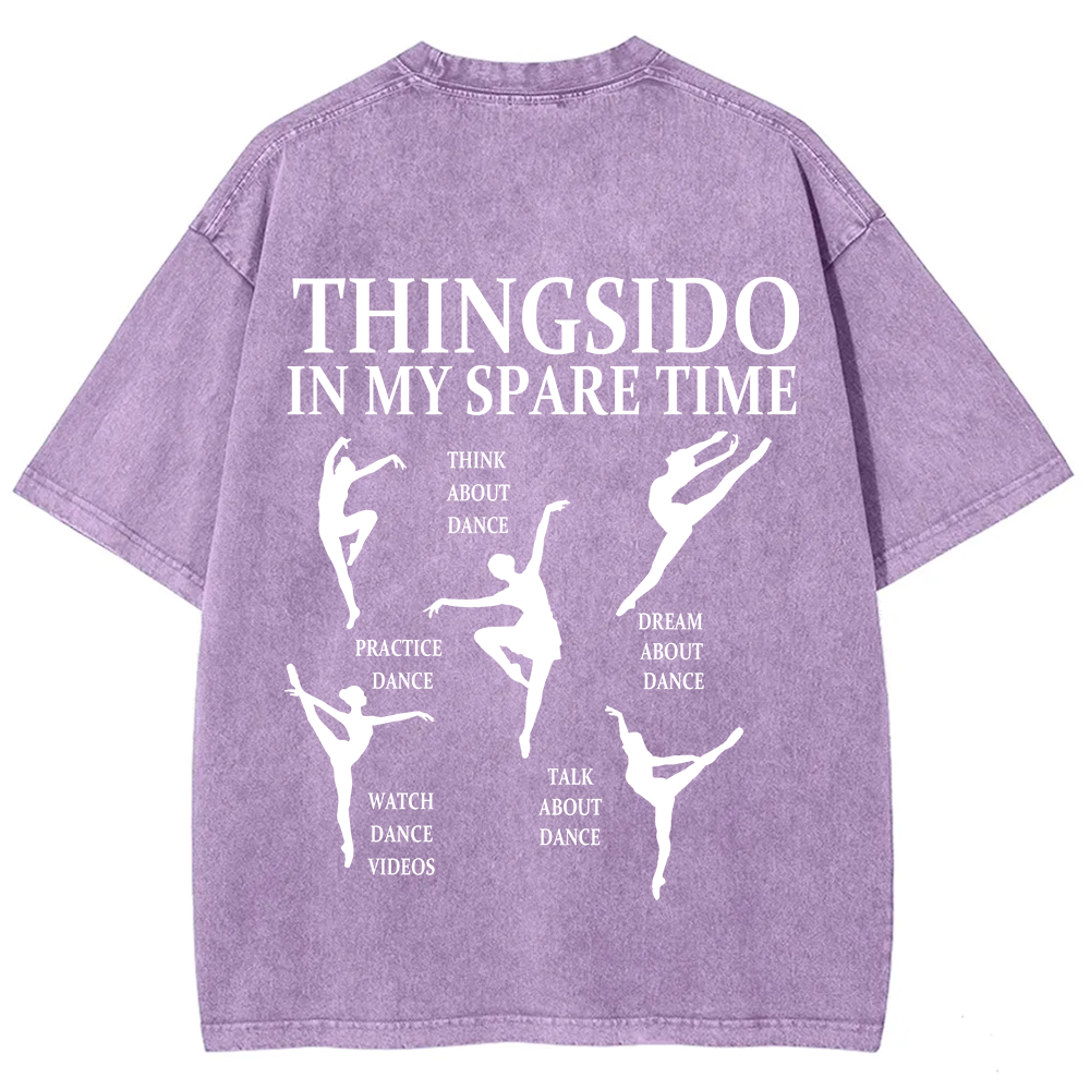 Thingsido In My Spare Time  Unisex Fit Washed T-Shirt