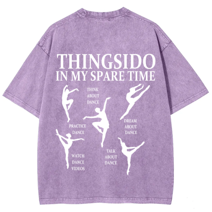 Thingsido In My Spare Time  Unisex Fit Washed T-Shirt