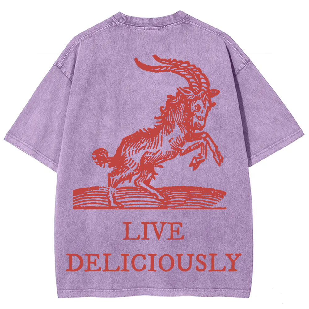 Unisex Vintage Washed The Witch Live Deliciously  T-Shirt