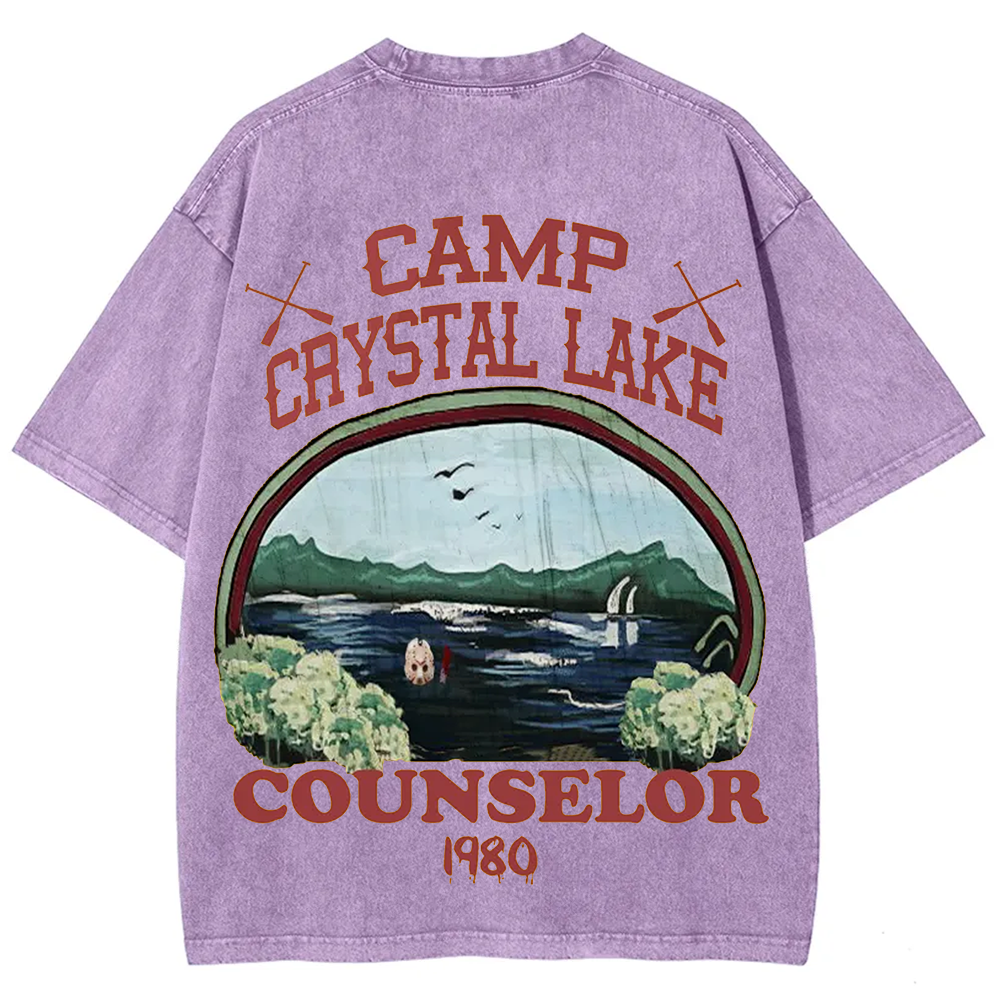Unisex Camp Crystal Lake Print Crew Neck Casual T-Shirt