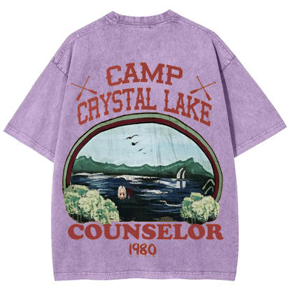 Unisex Camp Crystal Lake Print Crew Neck Casual T-Shirt