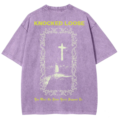 Unisex Vintage Washed Knocked Loose Band T-shirt
