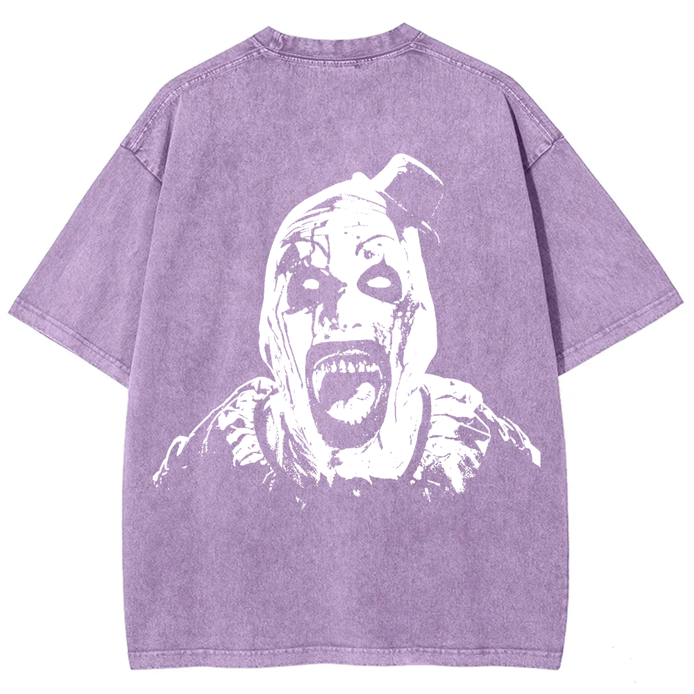  Unisex Vintage Washed Terrifier 3 Art The Santa Clown T-shirt