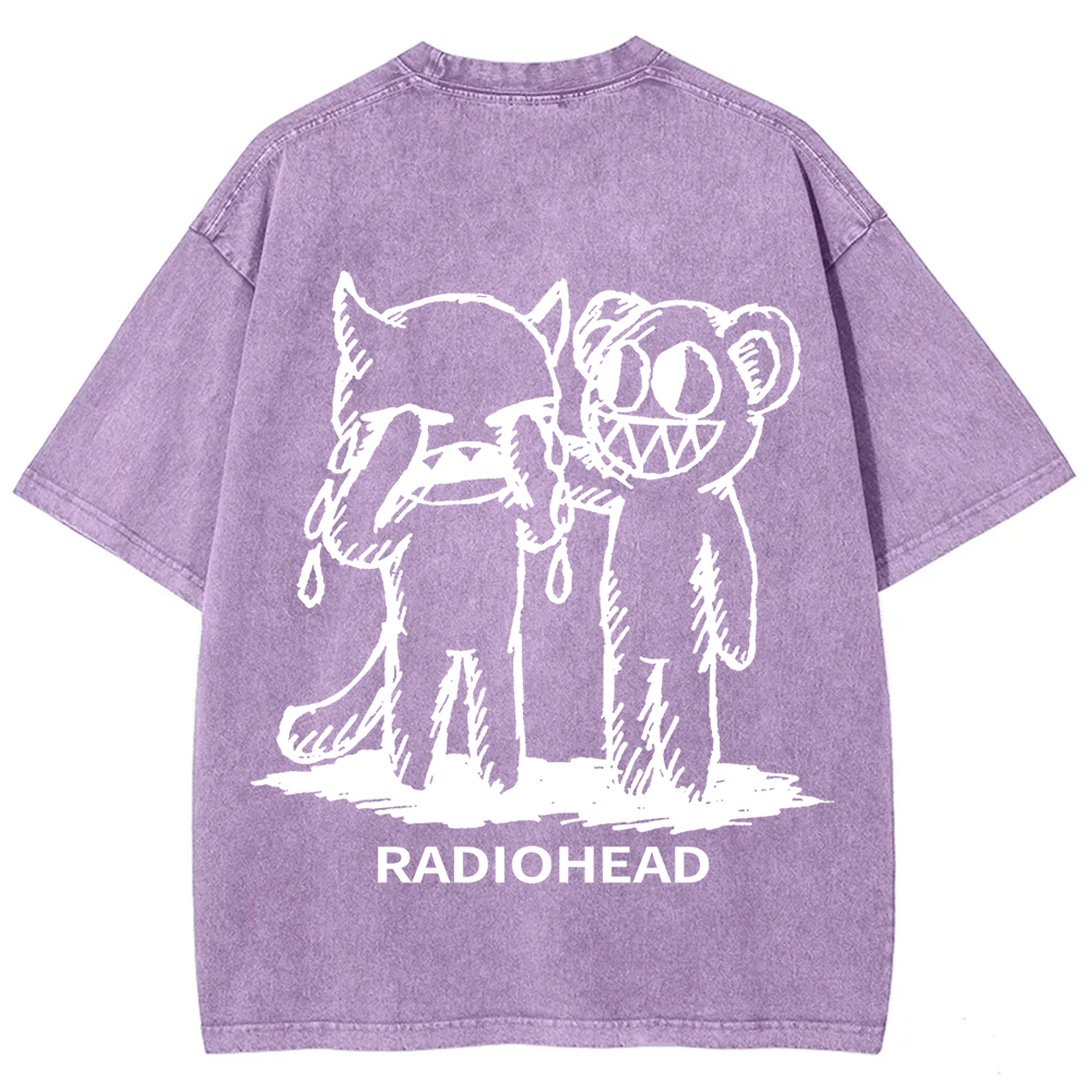 Unisex washed  Radiohead T-shirt