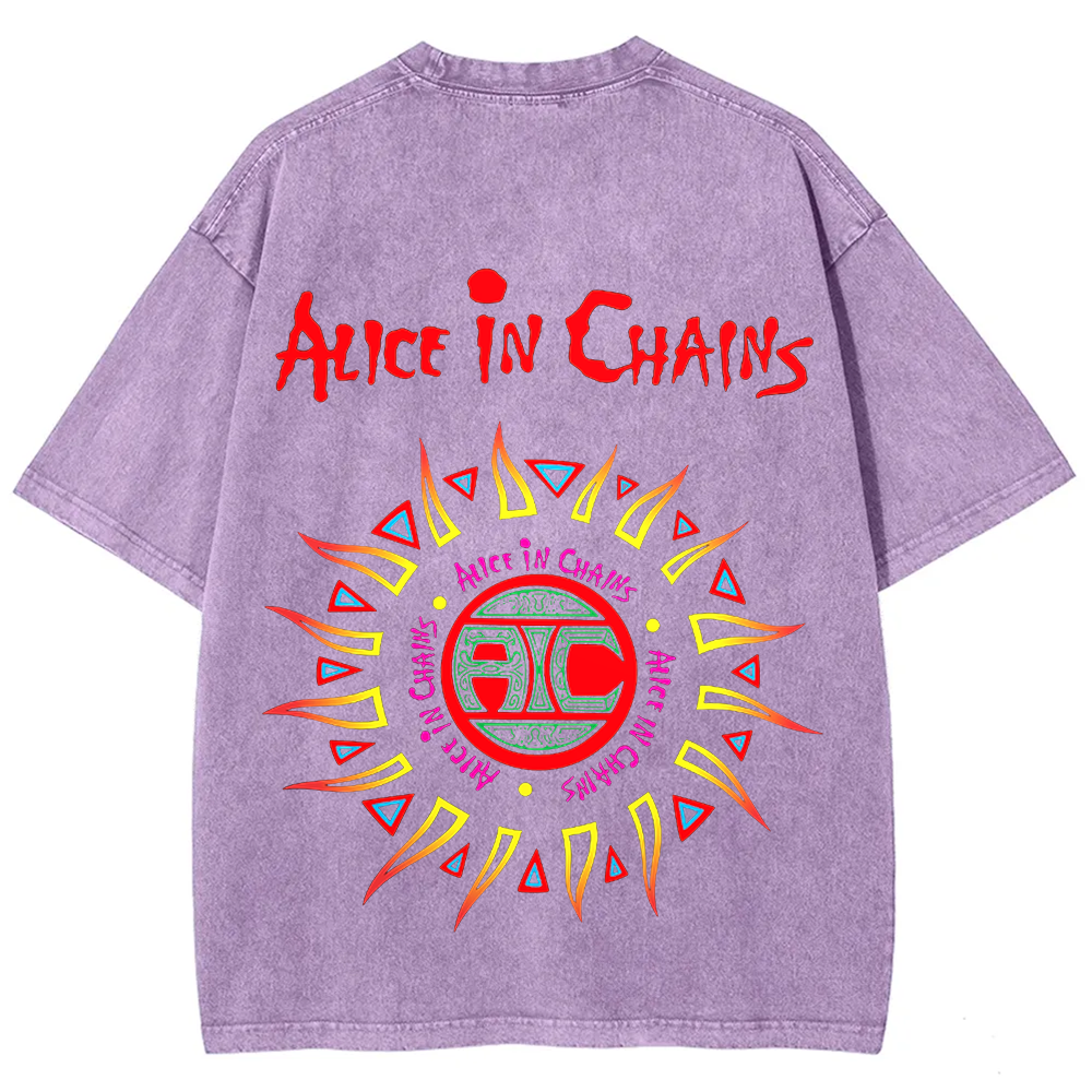  Unisex Vintage Alice in Chains Washed  T-shirt