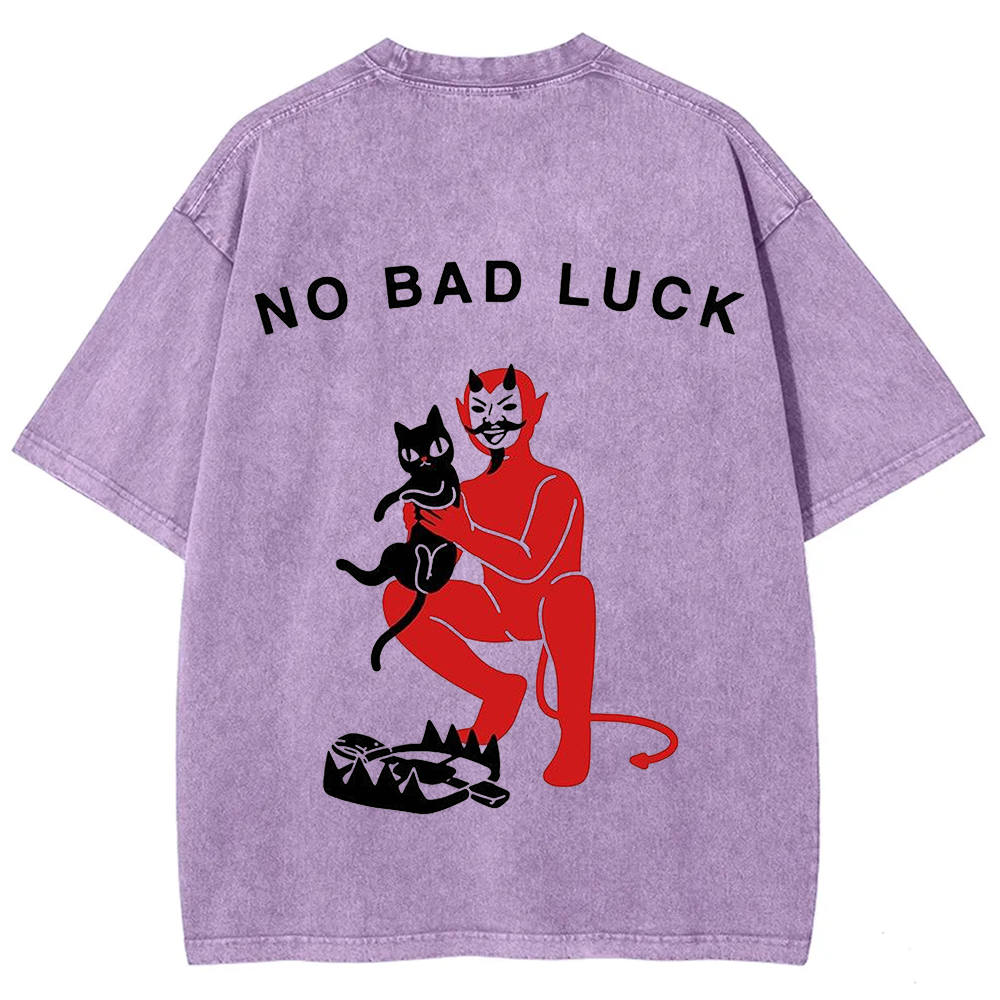 Unisex Cat No Bad Luck Print T-Shirt