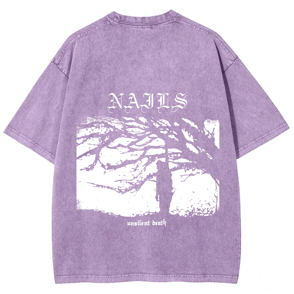 Nails Band Unsilent Death Vintage Washed T-Shirt