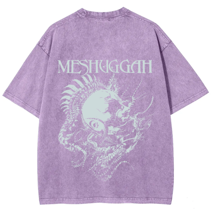 Unisex Vintage Washed Meshuggah Metal Band T-Shirt