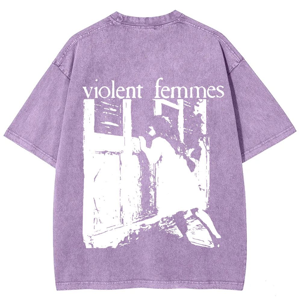 Unisex Casual Violent Femmes Punk Band Printed T-Shirt
