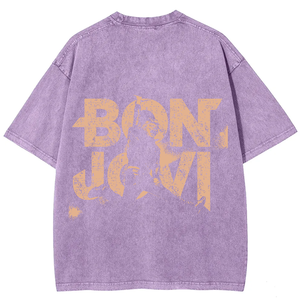Unisex Vintage Washed Bon Jovi T-Shirt